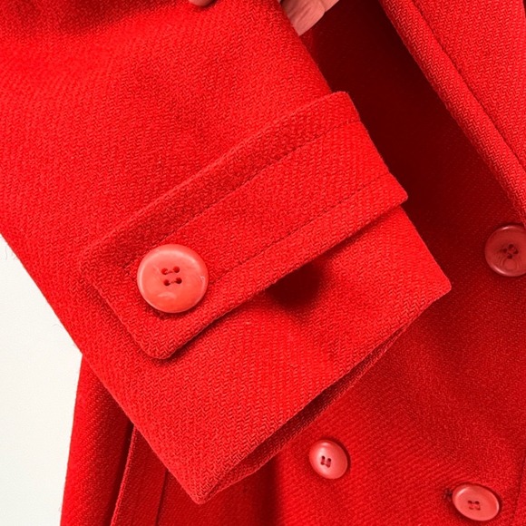 Vintage Pendleton Wool Womens Red Double Breasted Coat Jacket Sz ? Preppy *read* - Picture 7 of 16